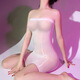 DIRUNSHI (DIRUNSHI) 5D ultra-thin oily stockings, tube top, tight bust, hip-covering skirt, sexy transparent horse oil breast-wrapped sexy nightgown, white 90-160 Jin Jin equals 0.5 kg, one size fits all, oily tube top