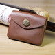 Yose (youse) Retro handgefertigtes Münzen Brieftasche oberste Schicht Gemüse gebräunte Münzbrieftasche Männer und Frauen Mini Real i Pickup Tasche Kleiner Brieftaschenlizenz dunkelbraunes Gemüse gebräunt