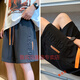 Rubink Shorts Menores de la marca de la marca de verano para hombres Pantalones informales de cinco pines Pantalones medianos Pantalones de verano Pantalones cortos de verano 7029 (dos paquetes) Apricot + gris oscuro 3xl (peso sugerido 150-160Jin [Jin equivale a 0.5 kg])
