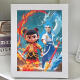 Süße Miaomiao Nezha Diamond Malerei Aufkleber Kinder handgefertigt iy Material Pack Nezha: DA Hai Ao Bing 5 Diamond Sticker des Teufels Kind 7371 Kunststoffkiste + Werkzeuge