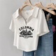 
RONGXITU summer slim slim shirt niche design short shirt for women 702-white-09 XL