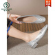 Woodpecker Sheepskin Super Soft Size 33-43 Chinese Chinese Chaussure Solide Sole Sole Sole Low Talon Flat Sole Foft Foft's Chaussures Square Toe Shoes Grand-mère Golden 5 CM 6169 34