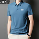 Jeep Spirit Neues komfortables Polo-Hemd Herreneis Seiden kurzärmelig T-Shirt Summer Revers Anti-Falten-Geschäft und lässige und ältere halbärmelige Jeep12358 Ice Seide Polo-Hemd/Obsidian Black L [110-125jin [Jin gleich 0,5 kg]]