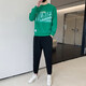 Chapitre cool (Kuzhang) Sweat-shirt gras ensemble Sweat Men's Spring and Automne Style plus grande taille à la mode et beau correspondant à un ensemble de vêtements de travail TZ3291 Black 12xl M90-120Jin [Jin est égal à 0,5 kg]