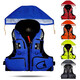 Pinzhide Multifunctional Professional Life Jacket Fishing Vest Sea Fishing Suit Large Buoyancy Adult Professional Marine Portable Floating Jacket Gray XL Code