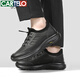 Cartelo Herrenschuhe Sommer atmungsaktive Geschäftssneaker Herrenschuhe Herren hohl Casual Lederschuhe 5219K Schwarz 42