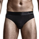 Couleur solide à taille basse masculine u convex élastique de glace serrée en soie sexy sous-vêtements en t-trousseur lisse hanp