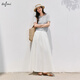 
Eifli (eifini) Eifli 2025 summer new large A-swing mid-length umbrella skirt for women with mass-slim commuter texture skirt white extended version M 100-110Jin [Jin equals 0.5 kg]