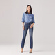 Levis 25-jähriger Frühlings- und Sommer Neuer Frauen 724 hohe Taille Slim gerade Jeanshosen dunkelblau 26 (28)