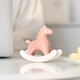 HOI KONG creative ceramic rocking horse interesting small ornaments new Chinese style national trend small pink horse tea space tea room tea table decoration national style ceramic rocking horse cyan