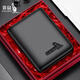Kangaroo wallet men's genuine leather new fashionable wallet business thin small card bag integrated leather wallet black [litchi pattern]