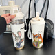 Aoyan Lai Judynik Coffee Cup Caza portátil Portable Copa de altura Termal Termal Capacidad Gran capacidad Paja BXAB6629 JUDY SCEOL LINER-ACERO-520ML CON LANYARD