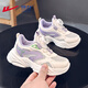 Warrior (Warrior) children's shoes girls' sneakers summer mesh breathable campus soft sole white shoes WZ (CL)-1049 meters/purple 31