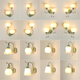 Antike Stadtlampen Zhongshan Lampen 2025 Bettleuchten Wandmontierte grüne Wandleuchten Neues Stil Wohnzimmer Schlafzimmer Wand Balkon Treppe B684 Grüne runde Flach 8. Warmfliesen Licht (weißes Licht benötigt Noten)