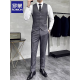 Romon Suit Vest Suit Set Men's Wedding Groomsmen's Group Dress Business Casual Large Size Workwear Vest Professional Outfit LT8801 Black Vest XL (175)