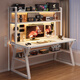 Xinyouliangjia desk bookshelf integrated table home computer table hole board storage rack study table A051 120*60 white