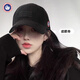 SCOTT GOOSE Baseball Cap Women's 2025 New Fashion Simple Personality Showing Face Small Retro Sunscreen Peaked Cap Korean Version Versatile Hat Dark Black M Adjustable (54-60cm)