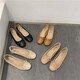 S.SOFEA zapatos de frijoles estilo hadas cómodos zapatos de tacón plano suave para mujeres Spring 683-10 Negro 38