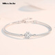 Miss JuJu pt950 platinum five-flower bracelet for women, fashionable shiny platinum four-leaf clover bracelet, four-leaf clover, weighing 5.0-5.2 grams