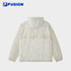 
FILA FUSION Fashion Couple Woven Jacket 2025 Autumn New Sunscreen Cool Hooded Top Cloud White-WT XS 160/84A/XS