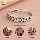 CHINA GOLD 925 silver lucky copper coin ring Qianduoduo transfer money string Valentine's Day birthday gift for girlfriend and wife Retro-coin ring s925 silver heart-beating limited gift box