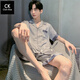 CK男士夏季冰丝睡衣短袖新款 【冰丝】S1369男 L