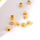 Yuyao 18k gold sugar cube beads small sugar cube gold rose gold necklace bracelet pendant loose beads gold beads diy accessories 4 regular version diameter 2.0 through hole beads-k yellow