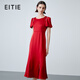 EITIE Noble Diamond Satin High Waist Qiji Red Dress Summer New Toast Wear Banquet Women's Clothing 7877505 Pompeii Red 61 L (165)