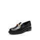 Sijiatu 2025 spring four-spoon jazz loafers small leather shoes women's singles shoes 9UL01AA5 Truffle Black 37