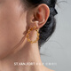 Xinwanfu simple and fashionable citrine earrings, silver inlaid citrine earrings, gemstone earrings, personalized large drop-shaped earrings, gift, citrine total 13 carats, a pair of new products in stock