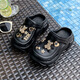Jingpu Fei cartoon bear sandals for boys and girls anti-slip soft bottom new versatile summer hole shoes white 24 -25