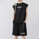Jeep Spirit-Anzug Herren Waffel Casual Summer Trend atmungsaktive ärmellose Weste Lose T-Shirt Sport Fünf-Punkte-Shorts grau