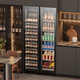 Bai Kailun double-door wine cabinet with constant temperature and humidity double-door light luxury ultra-thin seamless embedded home air-cooled frost-free villa tea beverage liquor wine fruit preservation refrigerated display cabinet 1.8 meters丨Dual temperature zone丨Double ice bar丨 680L thick section