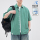 
Pinstripe purple American short-sleeved shirt men's summer thin style 2025 new small patch pocket five-point sleeve work shirt Purple Z983 2XL [150-180Jin[Jin equals 0.5 kg]]