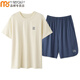 
Modal summer men's pajamas men couples women's breast pads short-sleeved shorts summer cool casual home clothing suit 01N15807 women 01N15607 men L women - 110-130Jin [Jin equals 0.5 kg]