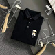 仓石一树 KAZUKI KURAISHI复古美式商务polo衫男士短袖t恤潮牌衣服夏季宽松休闲翻领上衣t恤 黑色 XL