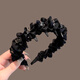 Senqi high-end black headband for women 2025 new pleated high skull headband Princess of Paris toothed wavy hairpin F3417 black pleated crystal headband