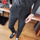 Pierre Cardin (Pierre Cardin) Nivel azul marino Pantalones de rayas verticales al estilo coreano de los hombres pantalones casuales sin planchar pantalones de traje de traje de hombre se sienten pantalones negros de punto A455-9902 30 recomendado 115-125Jin [Jin equivale a 0.5 kg]