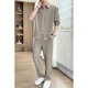 Pierre cardin ice silk short-sleeved shirt suit men's summer casual and mature outfit high-end anti-wrinkle trousers men's clothing set 727 meters white [long sleeves] + free T-shirt XL [recommended 130-145 Jin [Jin equals 0.5 kg]]