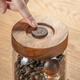 Genasi coffee bean powder special glass sealed jar high-value automatic exhaust storage jar food-grade tea jar with spoon bottle