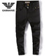 Falamone Armani Jeans Pure Black Jeans de alta gama Men's Spring and Autumn Nuevo estilo coreano Marca moderna Men White White Pure White Modelo de cuatro estaciones 28 2 pies 1 cintura