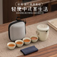 Haofeng 2025 new Ru kiln outdoor portable quick cup complete tea set set teapot tea cup as a gift