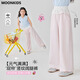 
moonkids girls summer pants children 2025 new summer dress striped wide-leg pants girls casual sweatpants lace straight pants two-pair [15292 pink + 15277 blue] 110 cm