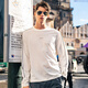 Mr. Bu Bu Silhouette Camiseta de manga larga de cuello redondo Diseño de empalme de verano para hombres Protección solar transpirable GT15282 HaoyueBai 2xl (185)