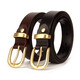 Hgirxv Cobre Buckle Belt Real I Cinturón de cuero Capa de la cabeza para mujeres buey I Hebilla de cuero Simple y versátil Estilo coreano Young Man 3889 Negro 95cm