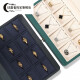Caja de almacenamiento de anillo de 8 posiciones aliadas Pendientes de joyero de cuero portátil exquisito Pendientes Cabecillo colgante de almacenamiento Magnet ED11301 Cartucho de anillo Tinta verde