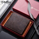 Jinlilai Wallet Herren Short Leder 2025 Neue Retro personalisierte Brieftasche Cowhide Youth Wallet Caffee für Männer [6 Kartenschlitze]