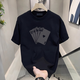 Pang Donglai DL American Trendy kurzärmeliges T-Shirt für Männer 2025 Sommer Neues lose und vielseitige halbärmelige T-Shirt Black Front Large Bild [K983 Dice Poker] M empfohlen 100-120jin [Jin gleich 0,5 kg]