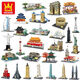 Torre de grúa amarilla Wange Tengwang Pavilion Mundial Modelo de construcción de puntos de referencia pequeños bloques de construcción de partículas adornos de la sala de estar juguetes 5219 Moscú Kremlin Bell Tower 1047