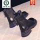 Spechtleder kurze Stiefel für atmungsaktive Damen Martin Stiefel 2025 Neue Frühlings- und Sommer -vielseitige Mesh hohl Stiefel Dünne Mesh Sandalenstiefel Schwarz 35